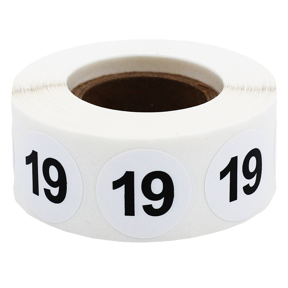 Number 19 Stickers 3/4" Round Quantity 500