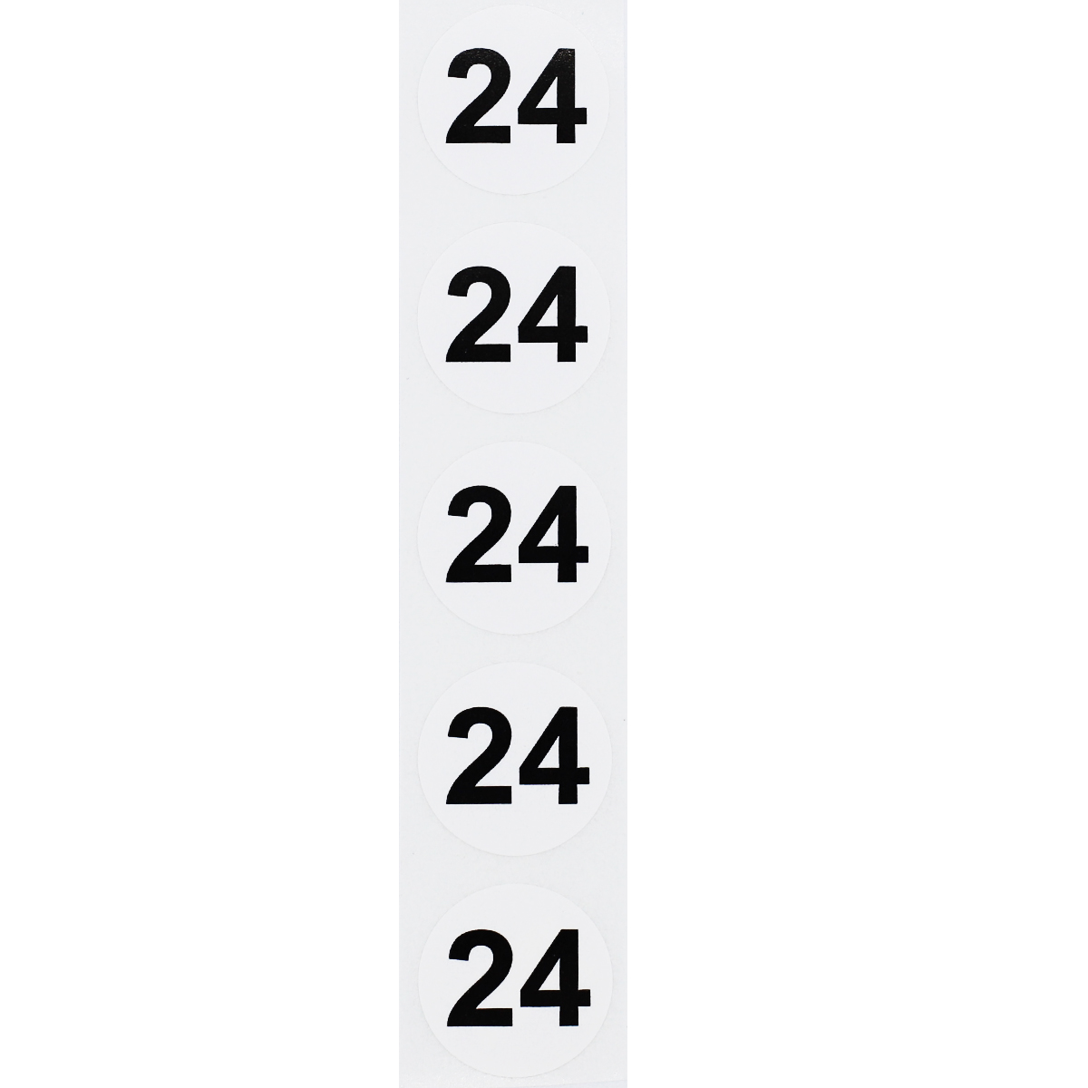 Number 24 Stickers 3/4" Round Quantity 500