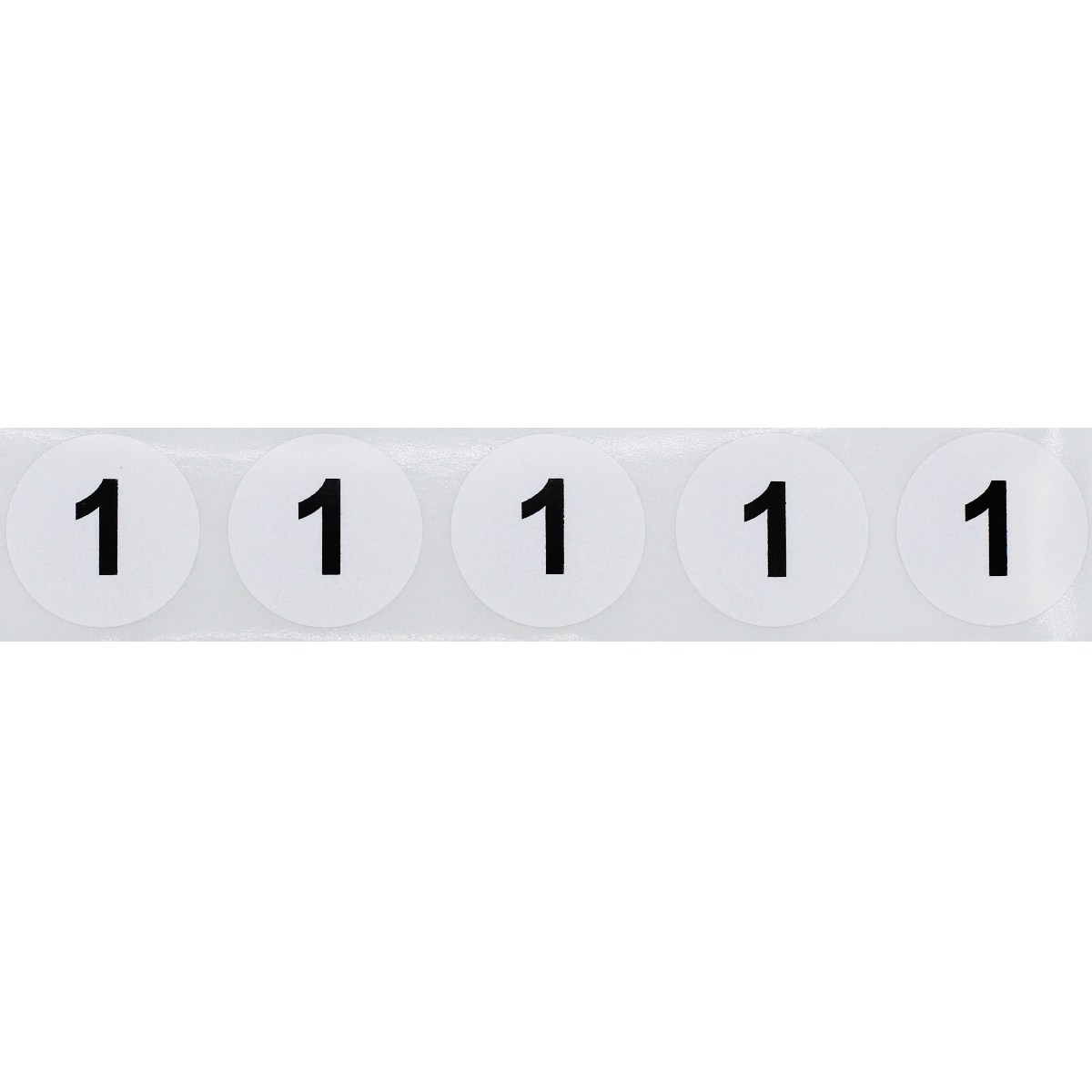 White Number 1 Stickers 3/4" Quantity 500