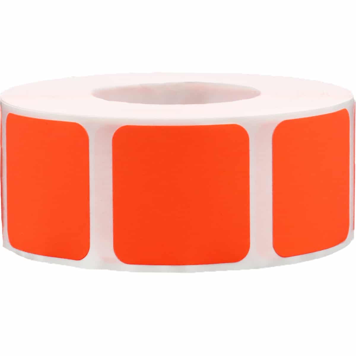 Fluorescent Red Stickers 1" Square QTY 500 Fluorescent Red Stickers 1" Square QTY 500
