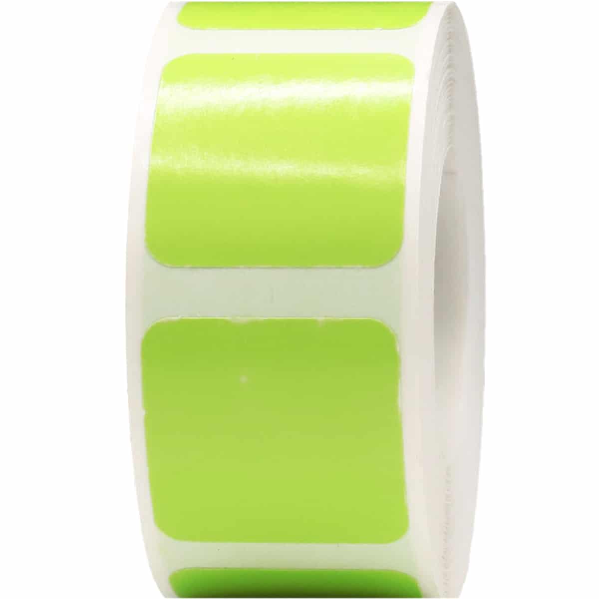 Hot Green Stickers 1" Square QTY 500 Hot Green Stickers 1" Square QTY 500