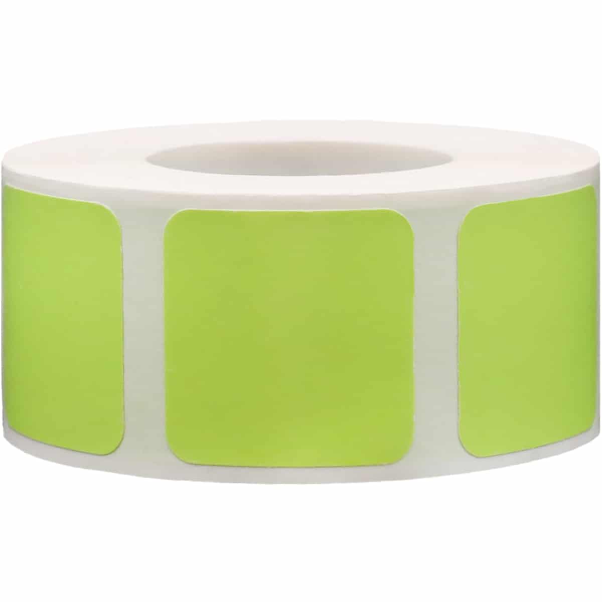 Hot Green Stickers 1" Square QTY 500 Hot Green Stickers 1" Square QTY 500