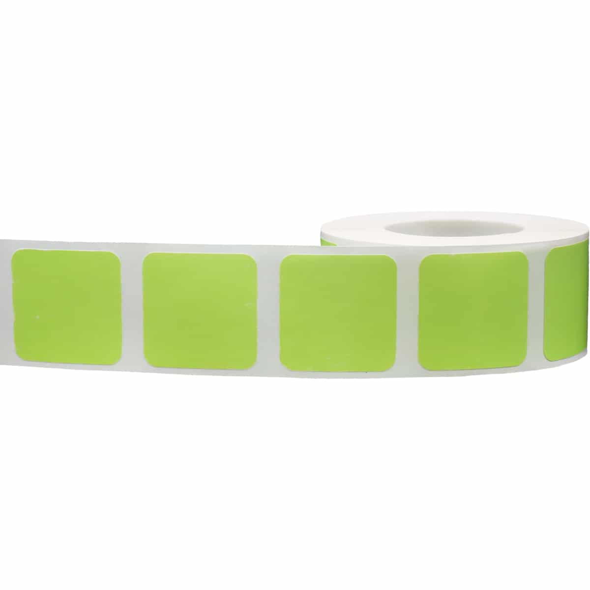 Hot Green Stickers 1" Square QTY 500 Hot Green Stickers 1" Square QTY 500