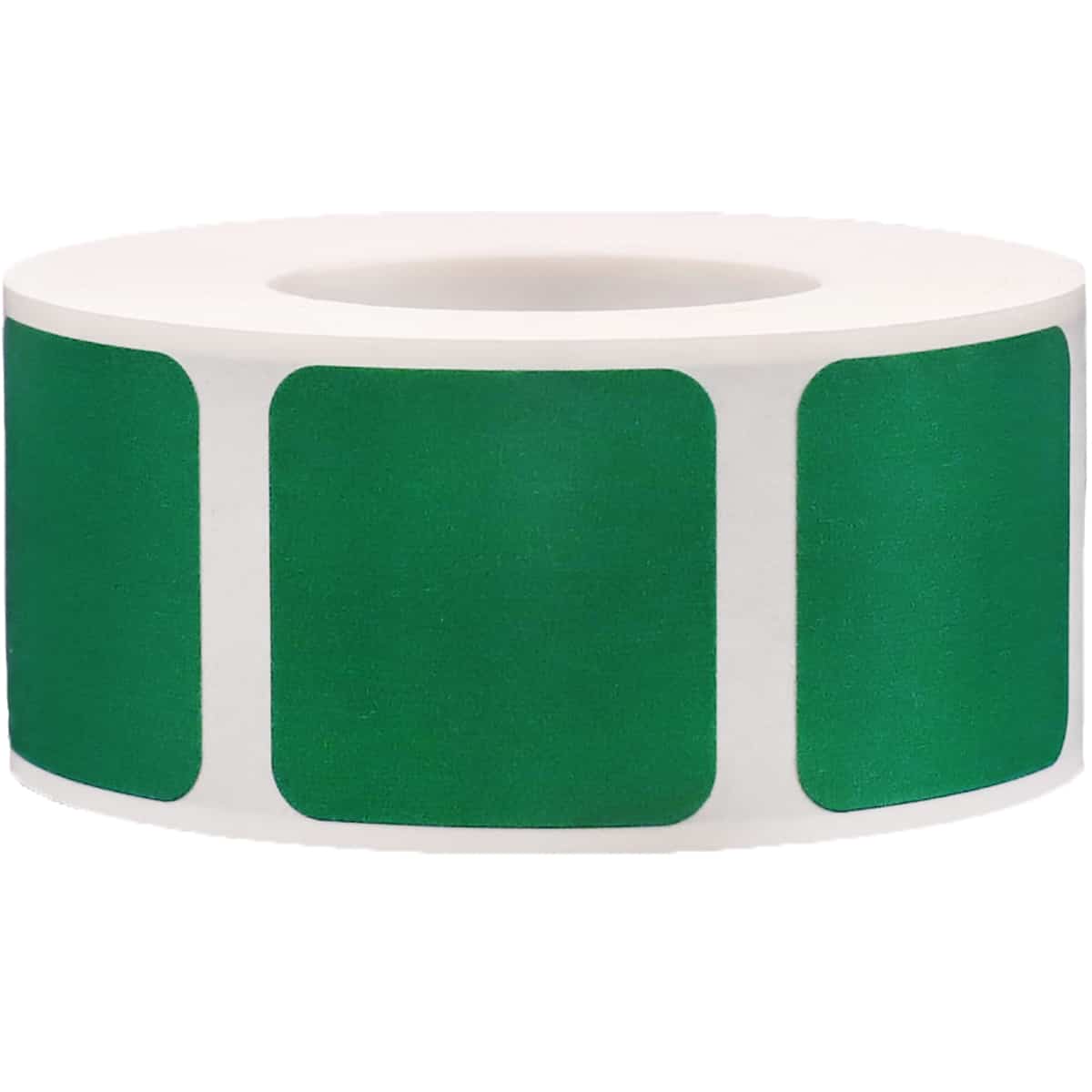 Green Stickers 1" Square QTY 500