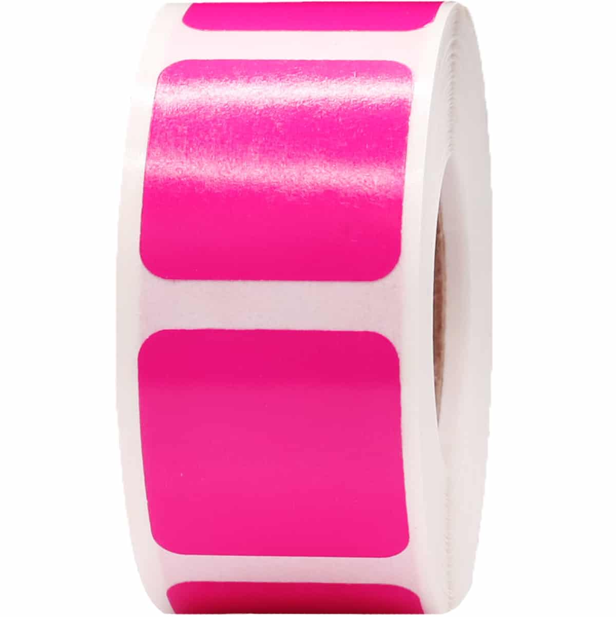 Hot Pink Stickers 1" Square QTY 500