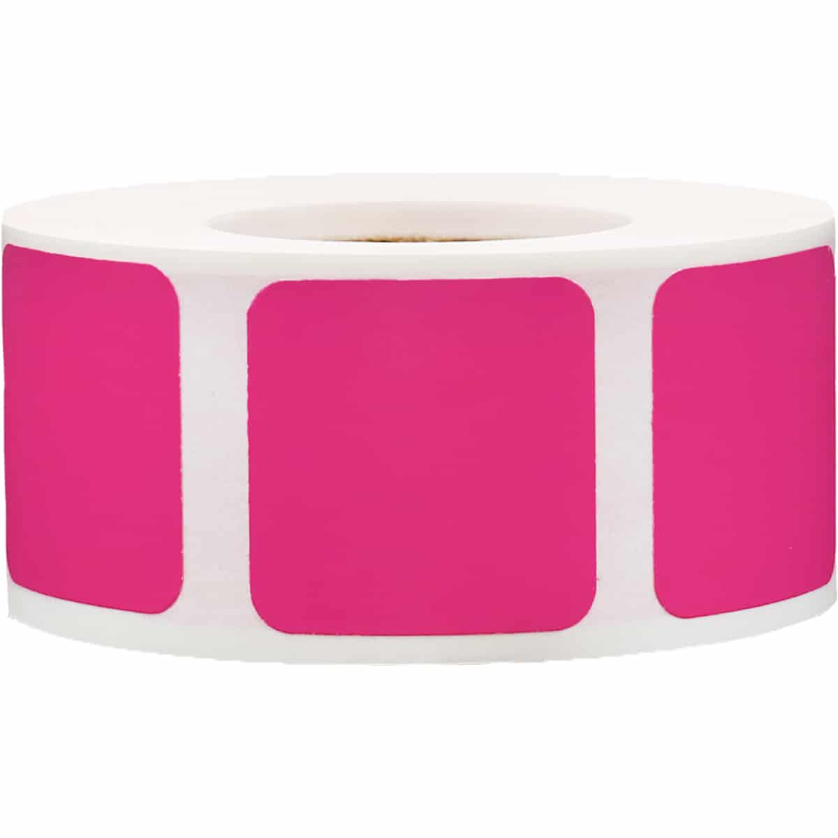 Hot Pink Stickers 1" Square QTY 500