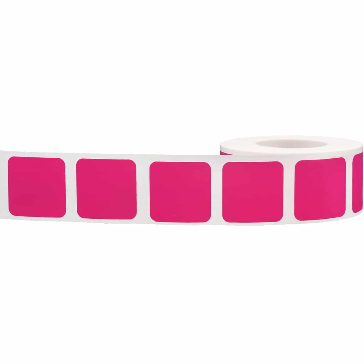 Hot Pink Stickers 1" Square QTY 500