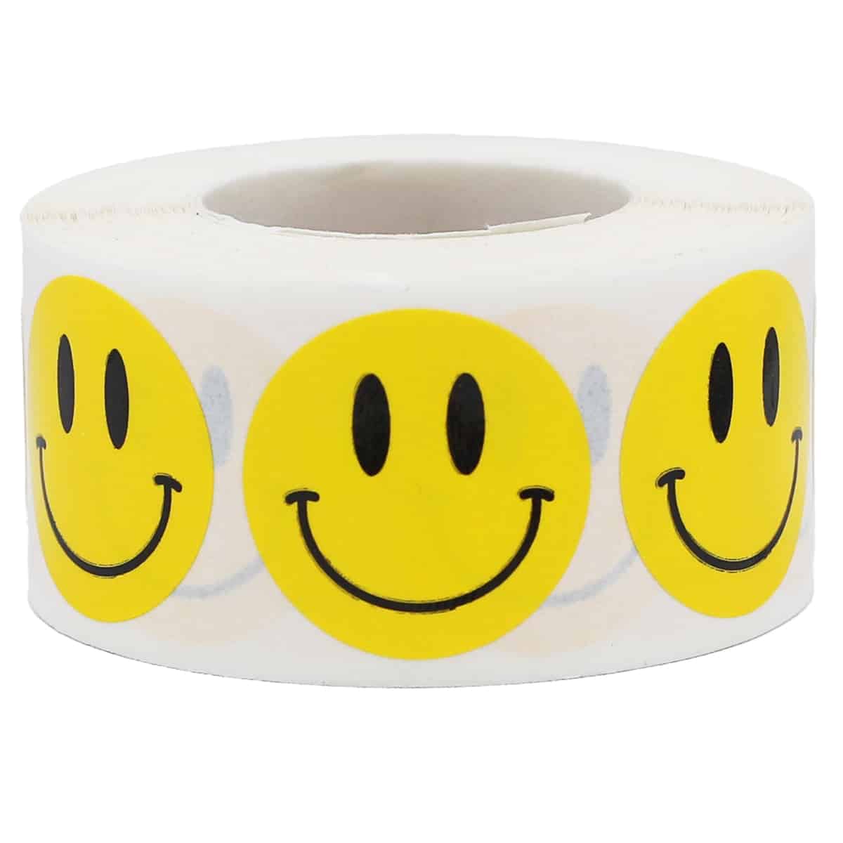 Yellow Smiley Face Stickers 1" QTY 500
