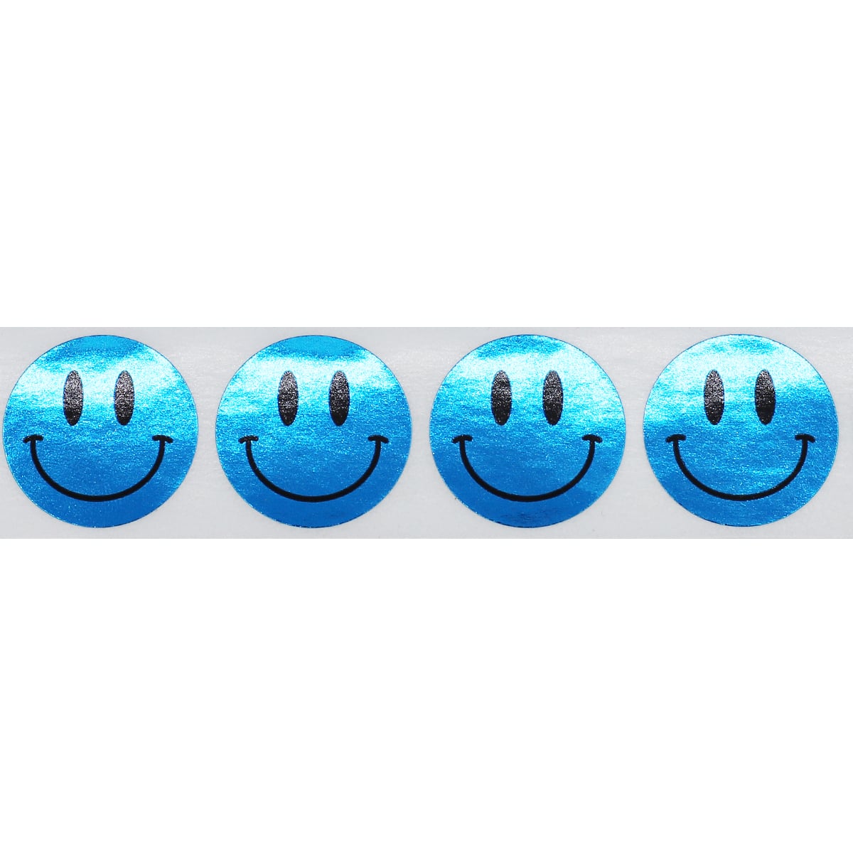 Metallic Blue Smiley Face Stickers 1" Quantity 500 Metallic Blue Smiley Face Stickers 1" Quantity 500