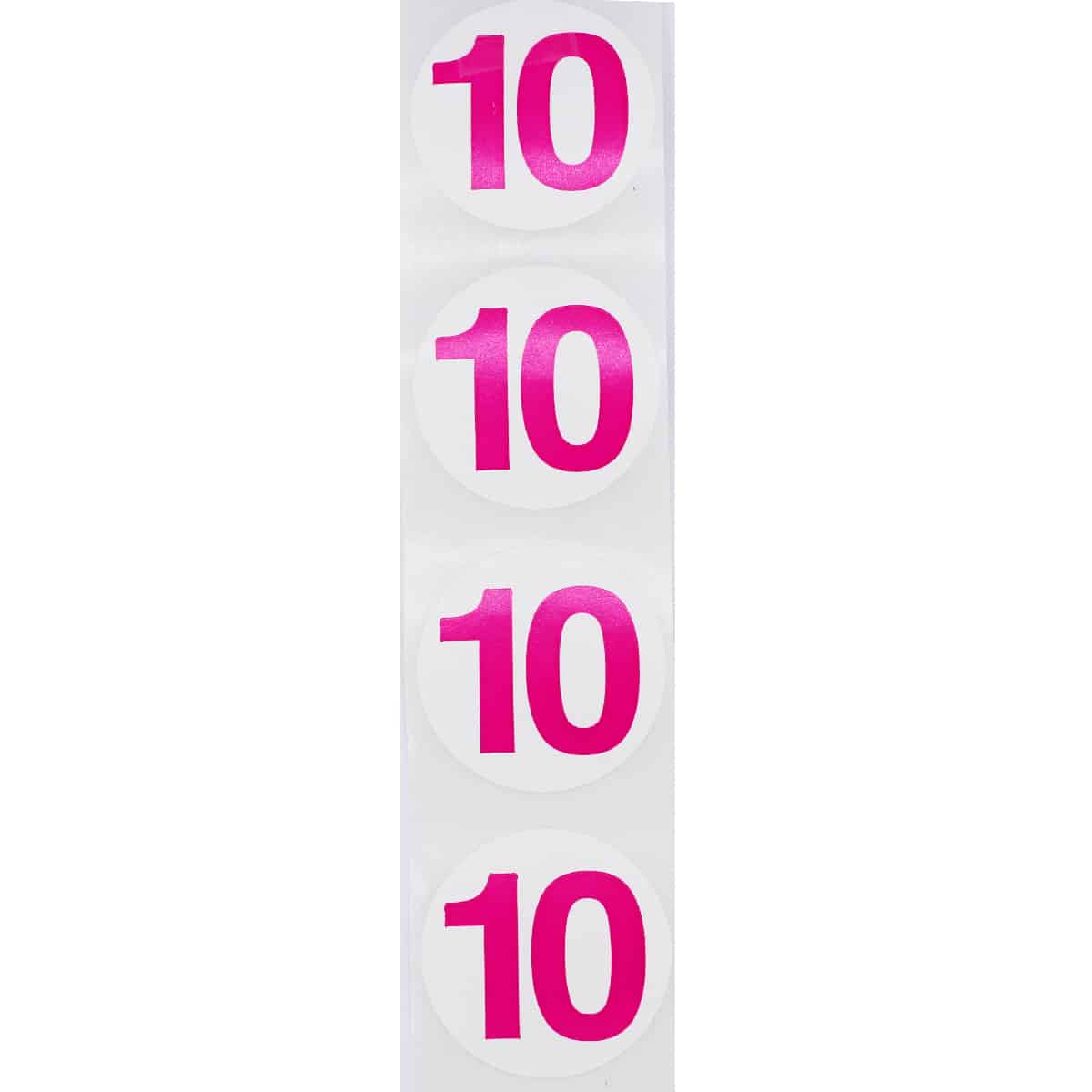 Number 10 Stickers Color Coded 1.5" Round Quantity 500 Number 10 Stickers Color Coded 1.5" Round Quantity 500