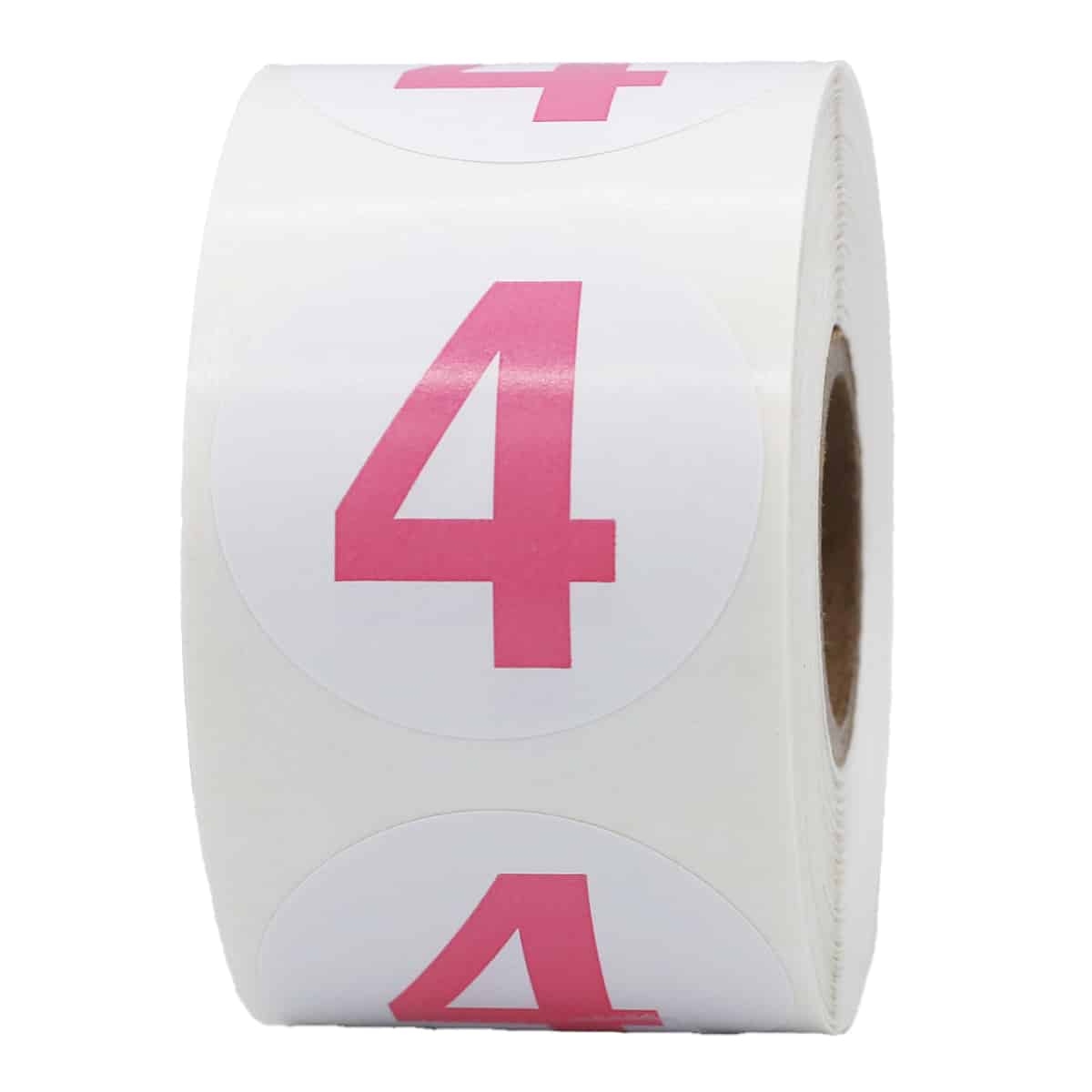 Number 4 Stickers Color Coded 1.5" Round QTY 500