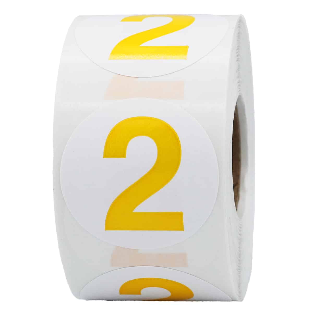 Number 2 Stickers Color Coded 1.5" Round QTY 500 Number 2 Stickers Color Coded 1.5" Round QTY 500