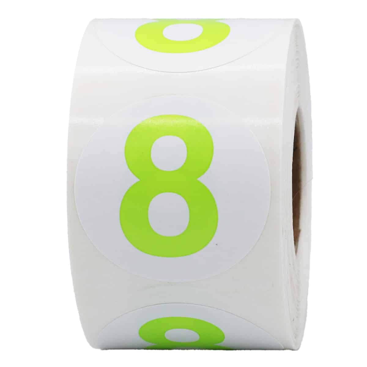 Number 8 Stickers Color Coded 1.5" Round QTY 500 Number 8 Stickers Color Coded 1.5" Round QTY 500