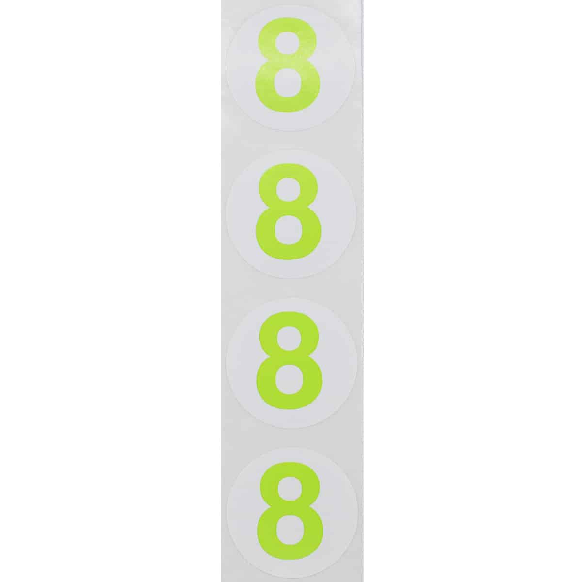 Number 8 Stickers Color Coded 1.5" Round QTY 500 Number 8 Stickers Color Coded 1.5" Round QTY 500