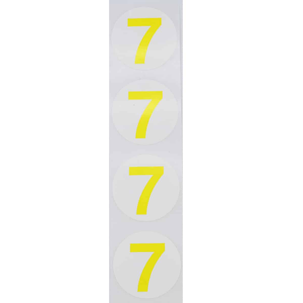 Number 7 Stickers Color Coded 1.5" Round QTY 500