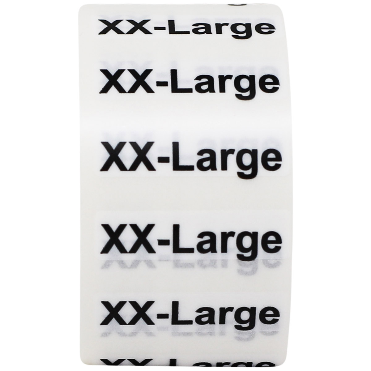 Standard Ultra Clear Size Strip Labels for Retail Shirts | 1.25" x 5" QTY 125