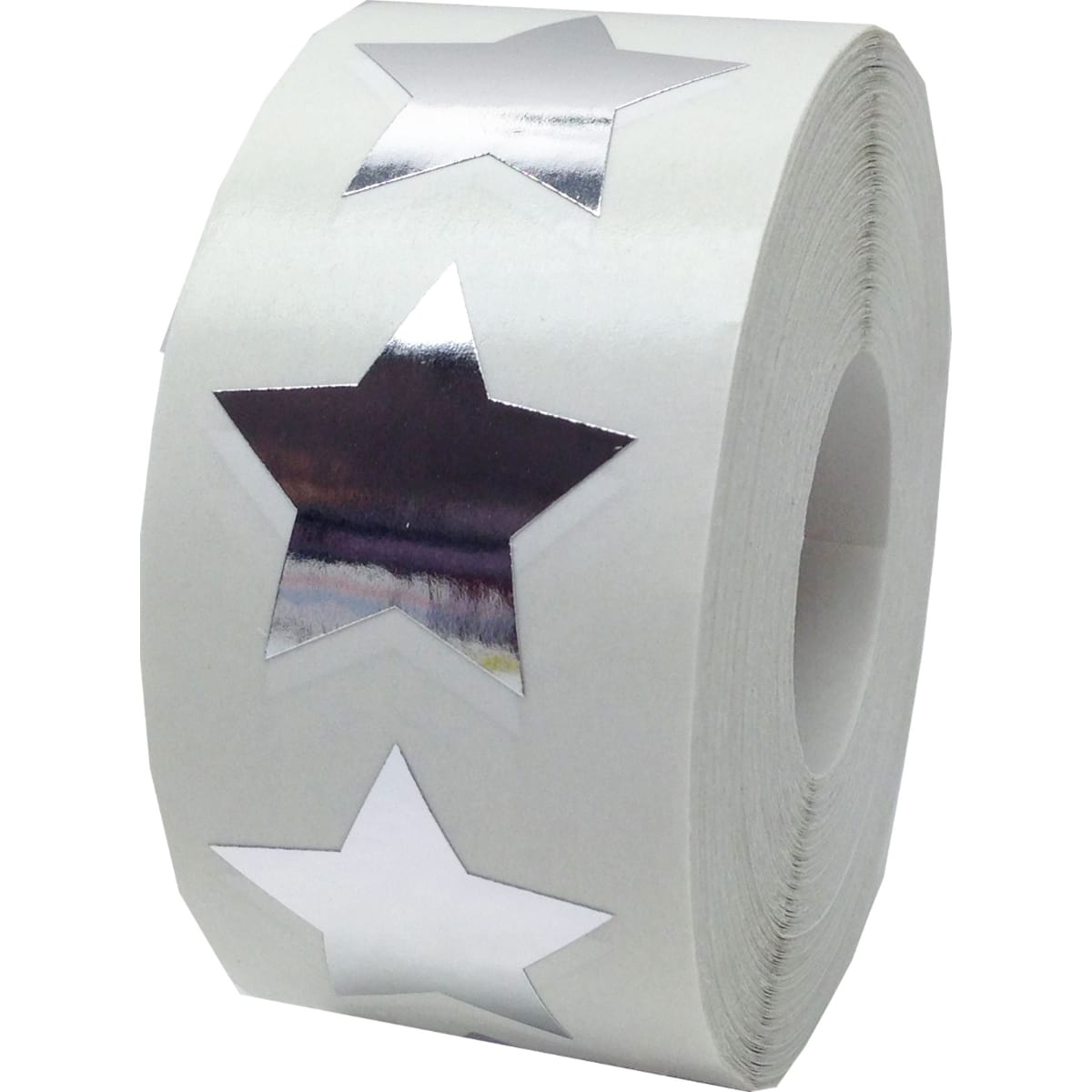 Silver Star Stickers 1" Quantity 500