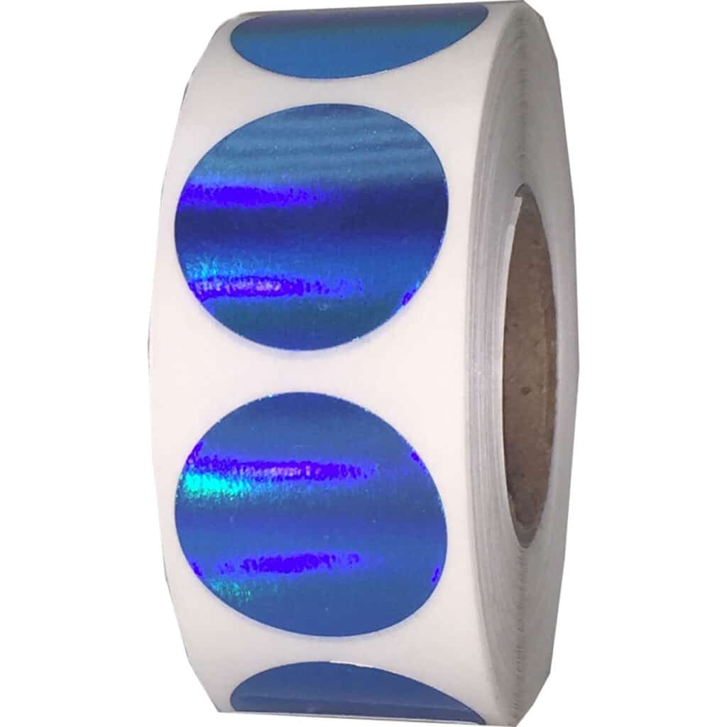 Metalized Blue Colored Labels 3/4