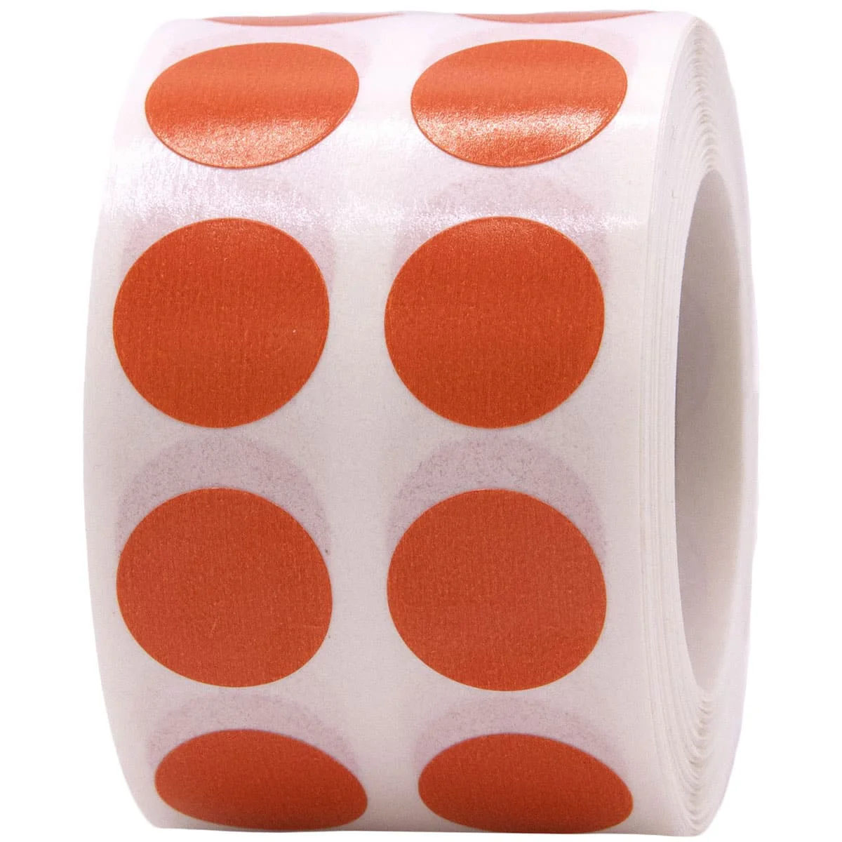 Small Burnt Orange Dot Stickers 1/2" Round QTY 1,000