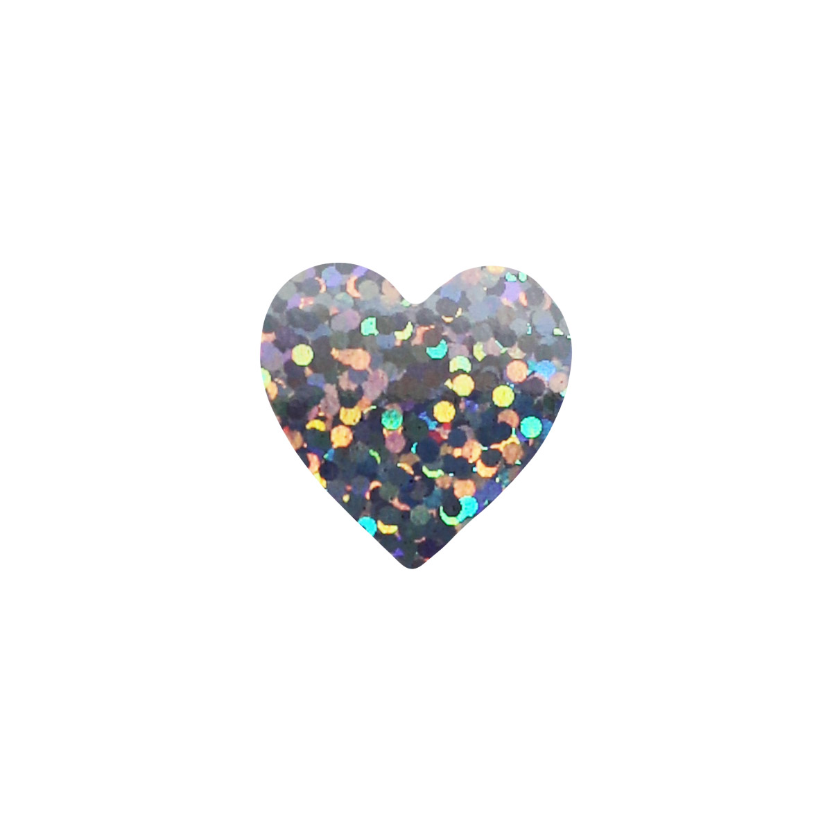 Silver Holographic Sparkle Heart Stickers 3/4 Inch