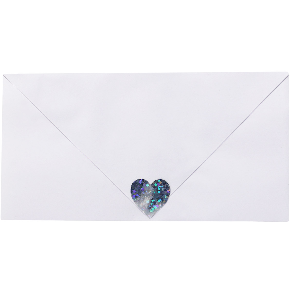 Silver Holographic Sparkle Heart Stickers 3/4 Inch
