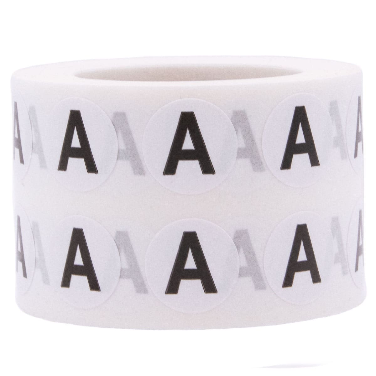 Small Letter A Stickers 1/2" Round QTY 1,000 Small Letter A Stickers 1/2" Round QTY 1,000