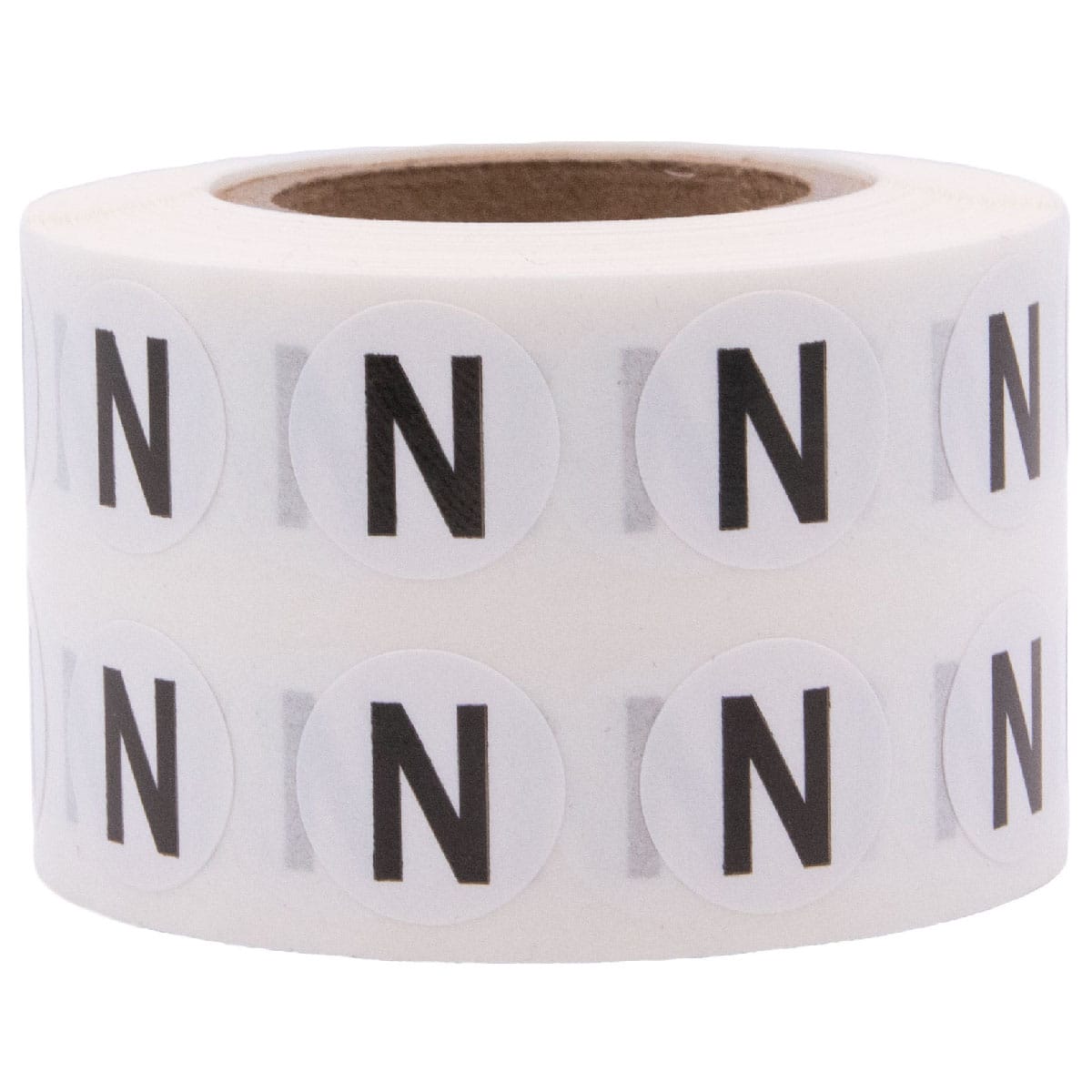 Small Letter N Stickers 1/2" Round QTY 1,000