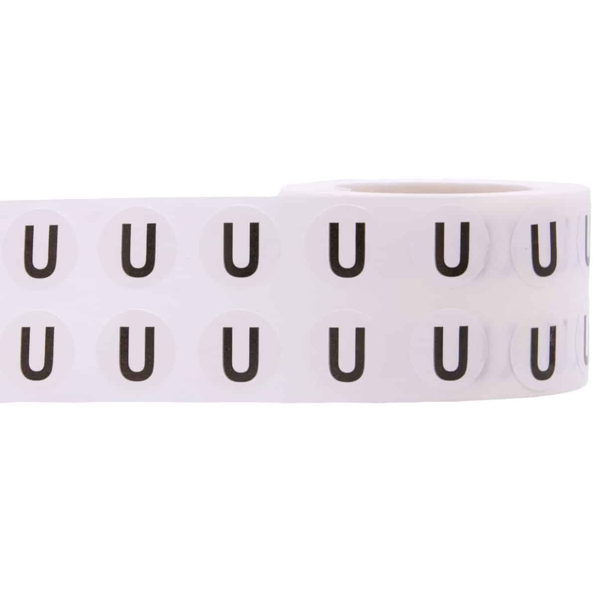 Small Letter N Stickers 1/2" Round QTY 1,000