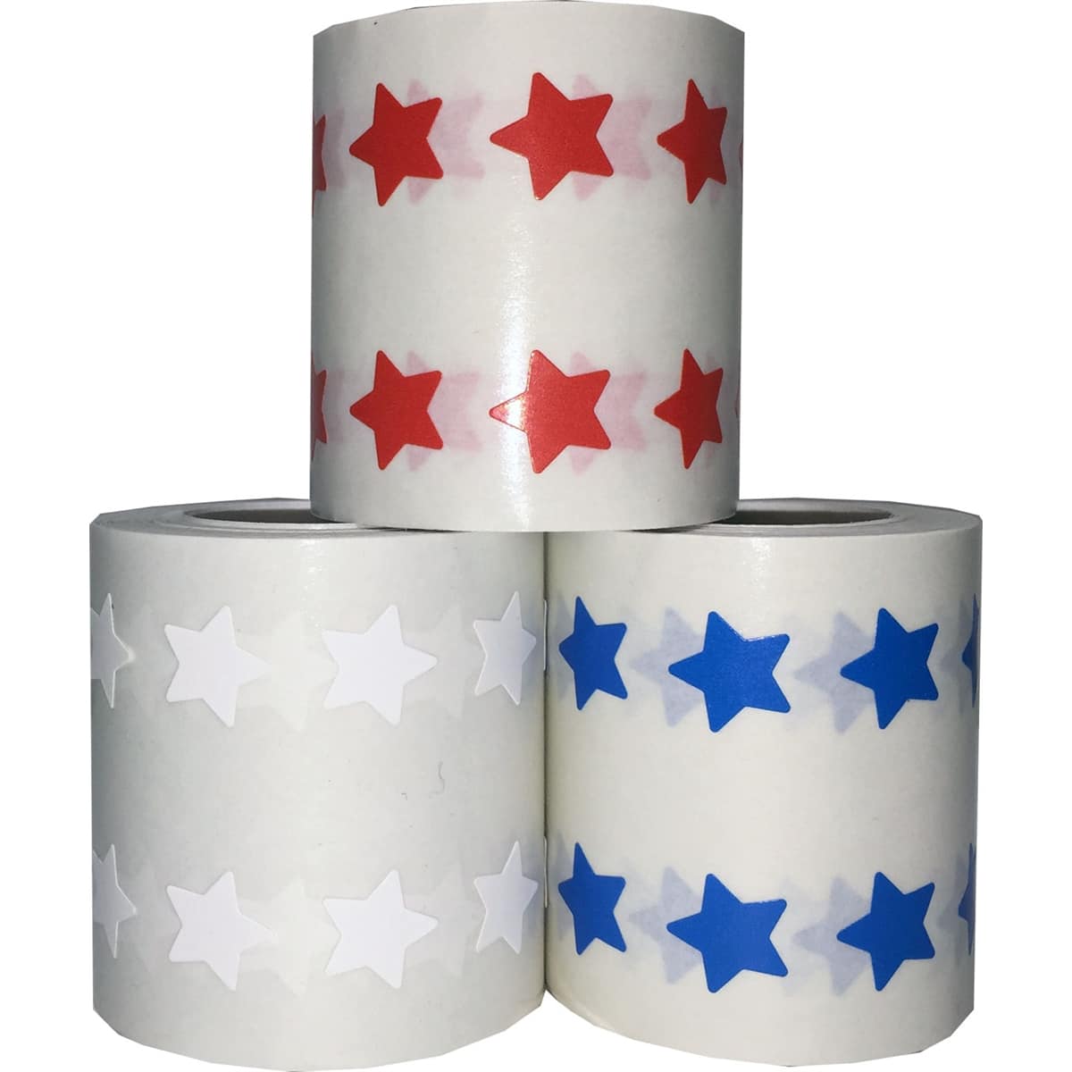 Small Red, White and Blue Bulk Pack Star Stickers 1/2" Inch