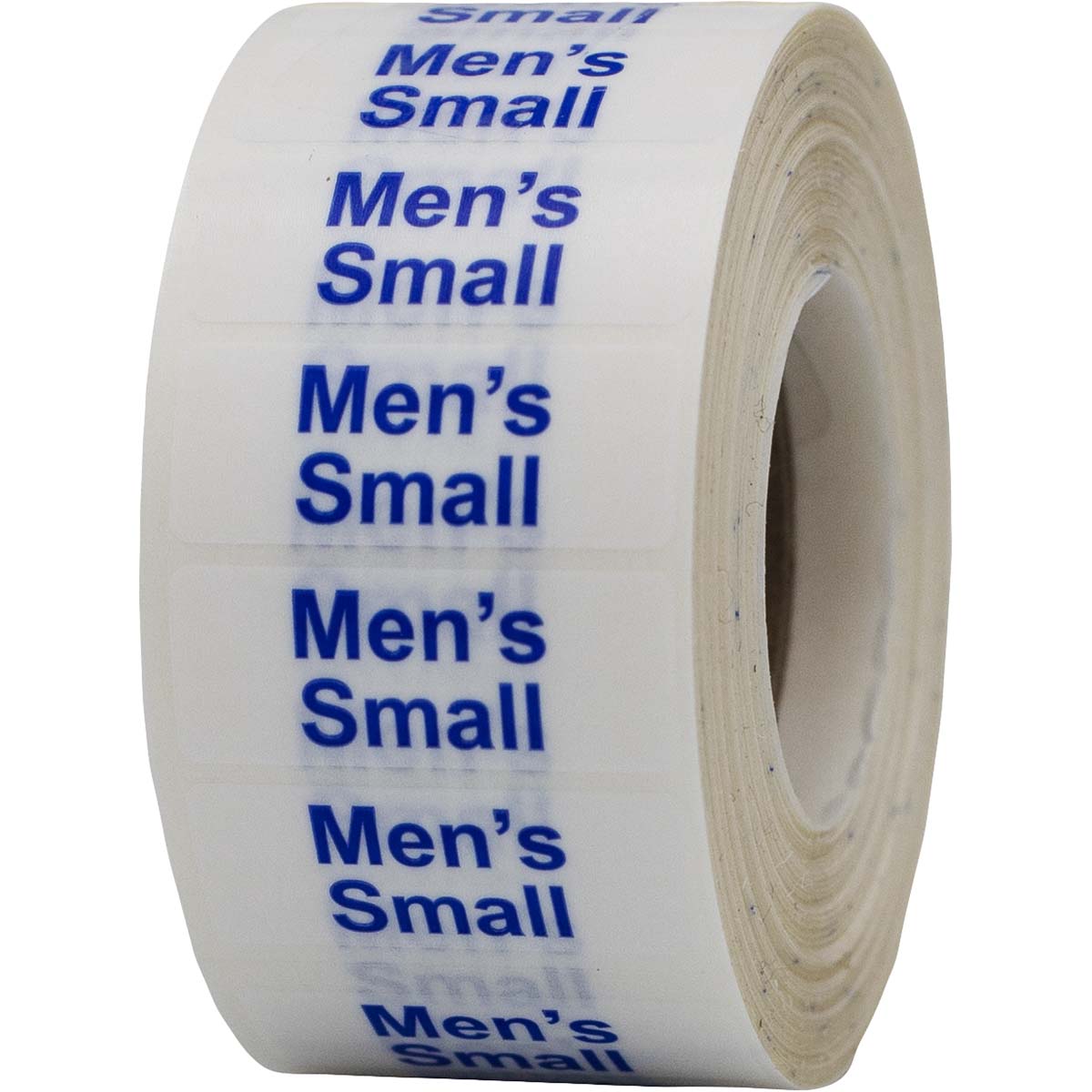 Men's Ultra Clear Blue Colored Size Strip Labels for Shirts 1.25″ x 5″ QTY 125