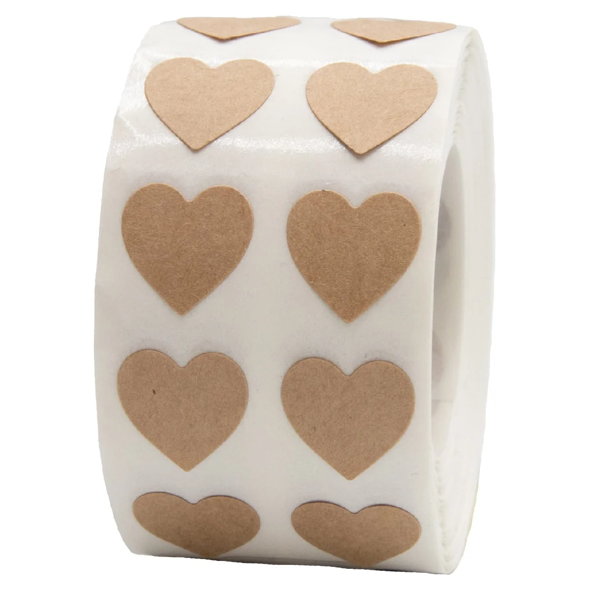 Small Brown Kraft Heart Stickers 1/2" QTY 1,000 Small Brown Kraft Heart Stickers 1/2" QTY 1,000