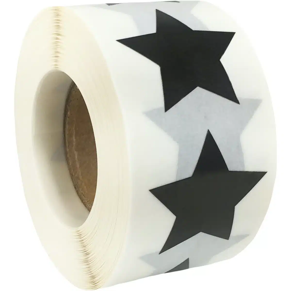 Black Star Stickers 1" Inch QTY 500