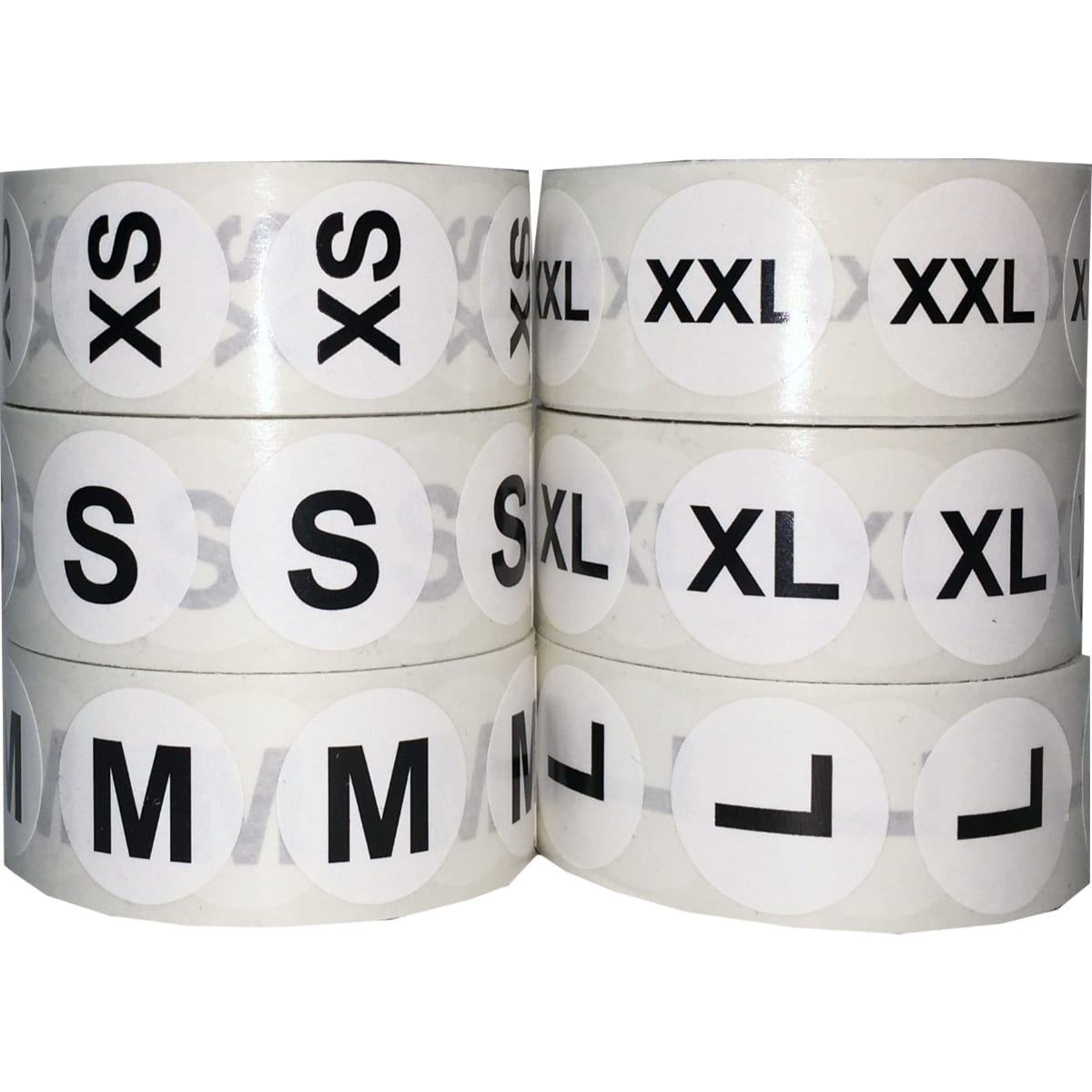 White/Black Round Standard Size Stickers for Shirts Bulk Pack