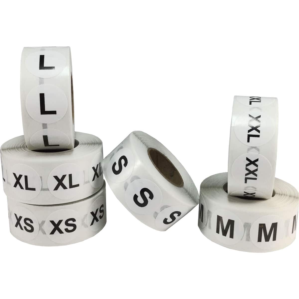White/Black Round Standard Size Stickers for Shirts Bulk Pack