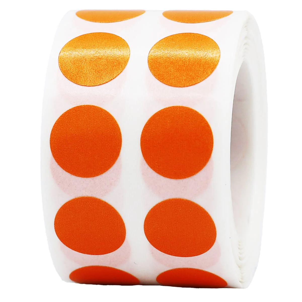 Small Orange Dot Stickers 1/2" Round QTY 1,000