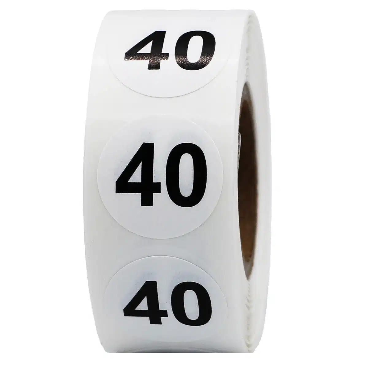 Number 40 Labels 3/4" Round Quantity 500