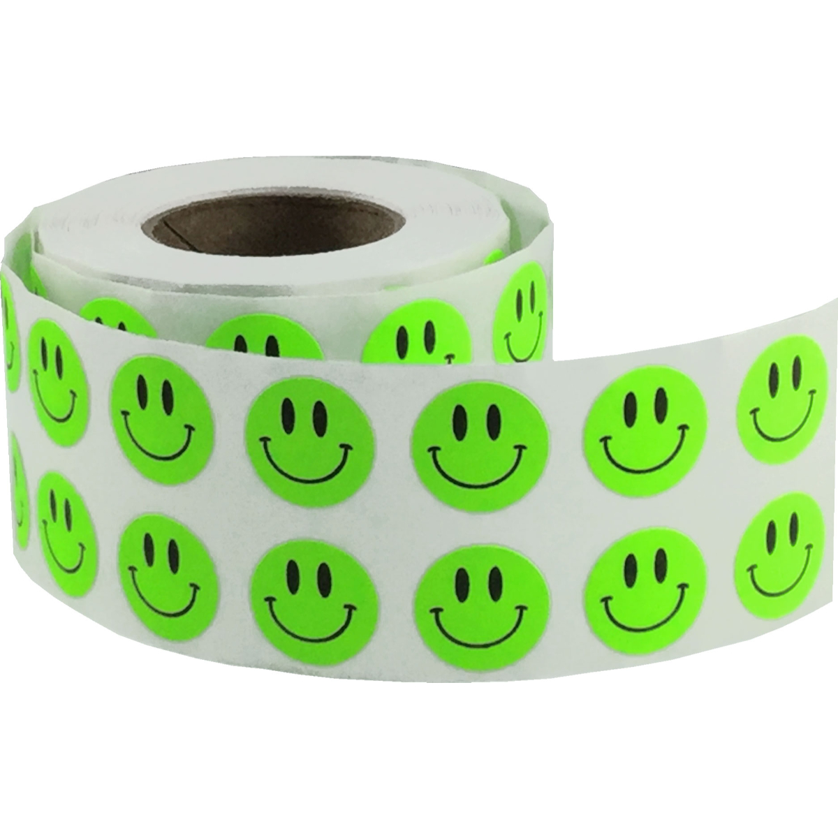 Small Fluorescent Green Smiley Face Stickers 1/2" Quantity 1,000 Small Fluorescent Green Smiley Face Stickers 1/2" Quantity 1,000