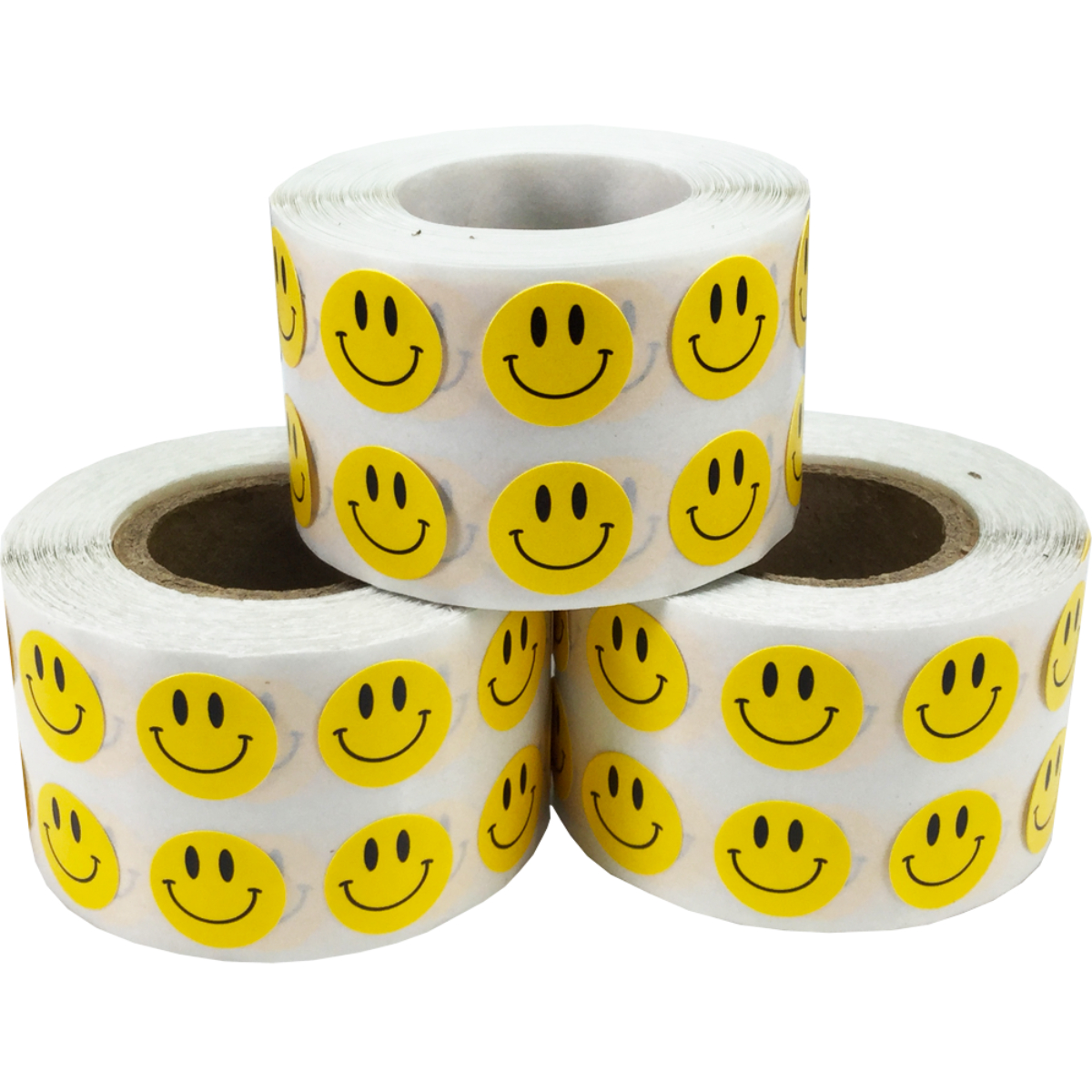 Yellow Smiley Face Stickers Three Pack 1/2" Round