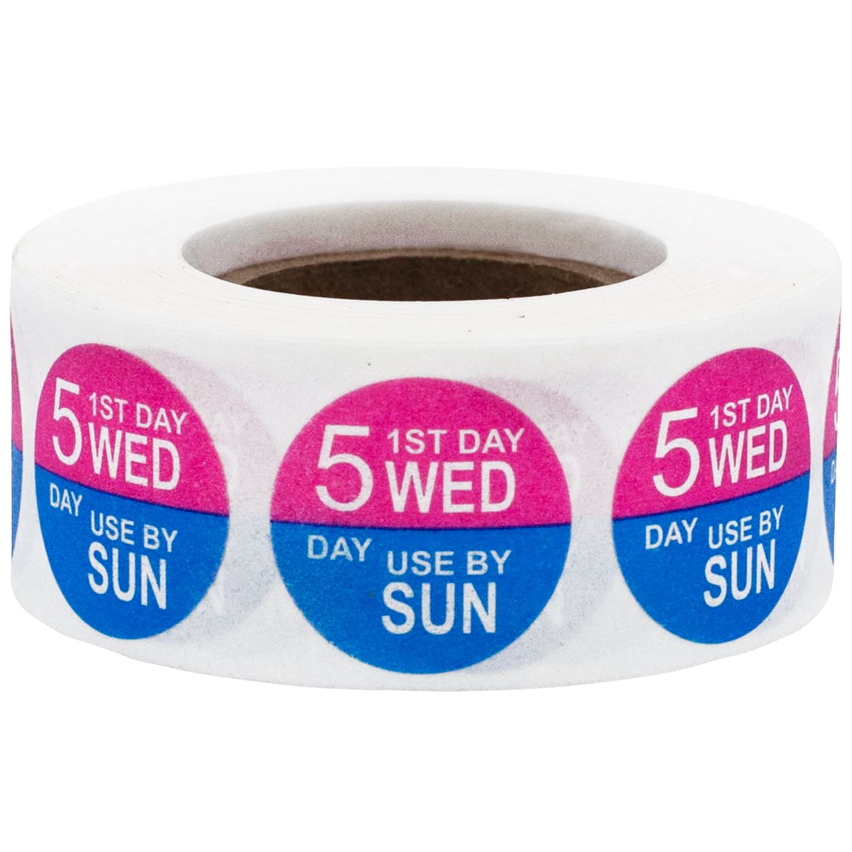 Wednesday Through Sunday Dissolvable 5 Day Food Rotation Labels QTY 500