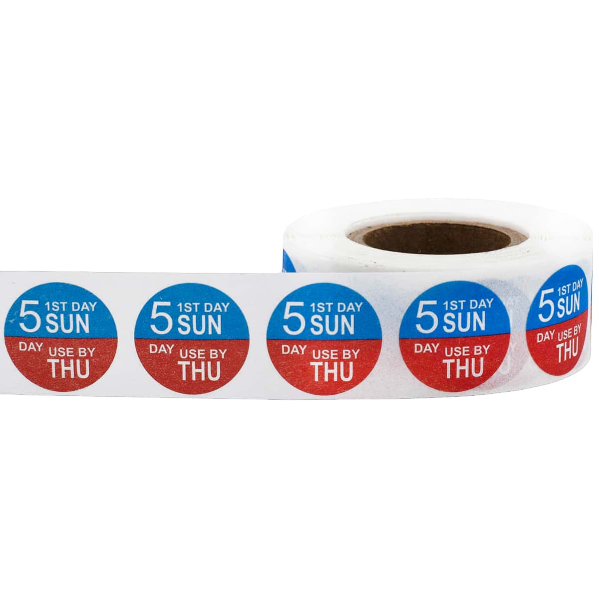 Sun - Thu Dissolvable 5 Day Food Rotation Labels QTY 500 Sun - Thu Dissolvable 5 Day Food Rotation Labels QTY 500