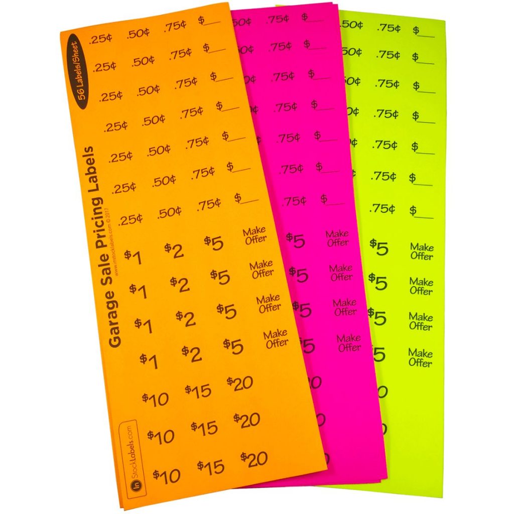 garage sale stickers