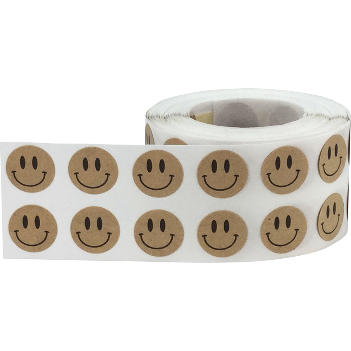 Small Brown Kraft Smiley Face Stickers 1/2" QTY 500 Small Brown Kraft Smiley Face Stickers 1/2" QTY 500