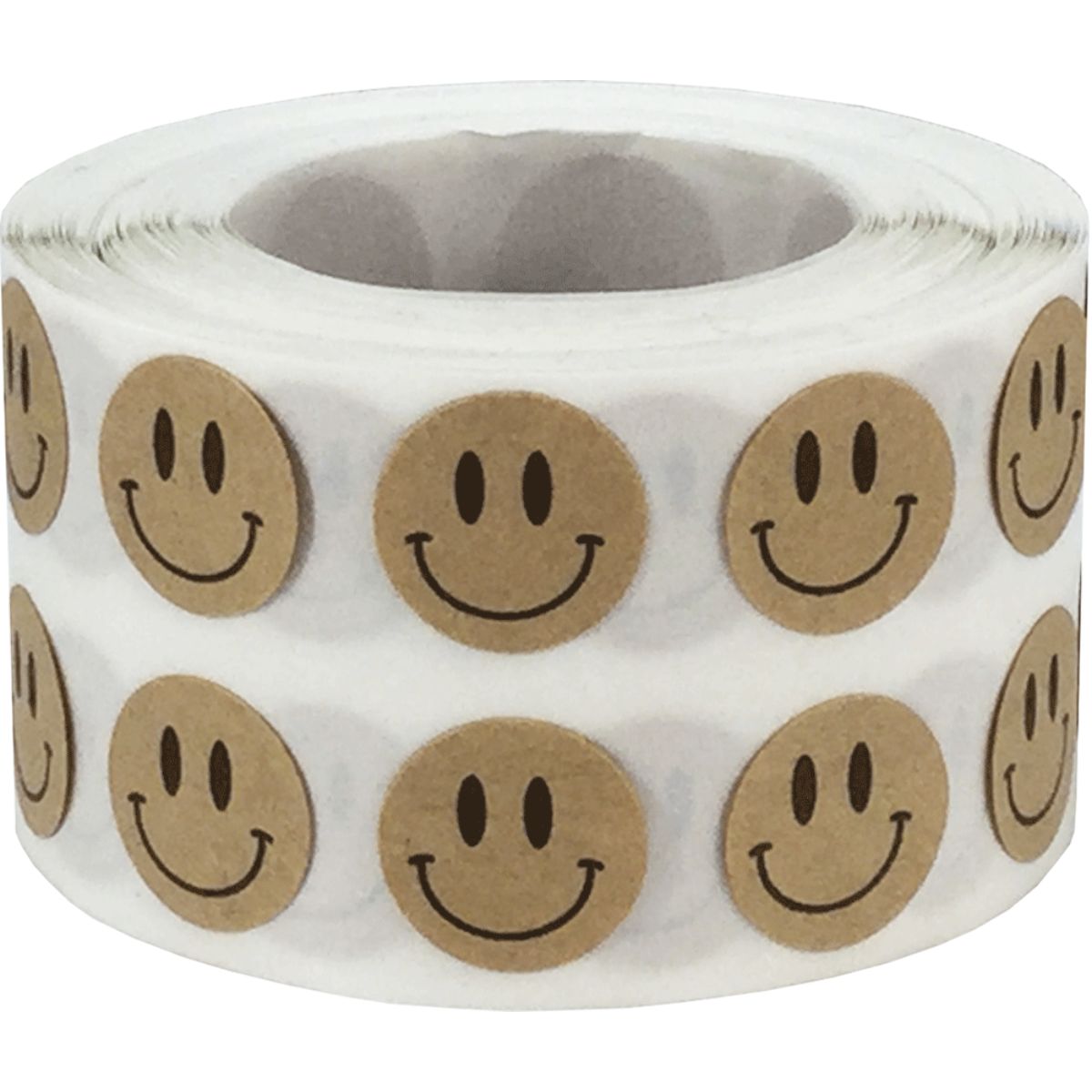 Small Brown Kraft Smiley Face Stickers 1/2" QTY 500 Small Brown Kraft Smiley Face Stickers 1/2" QTY 500