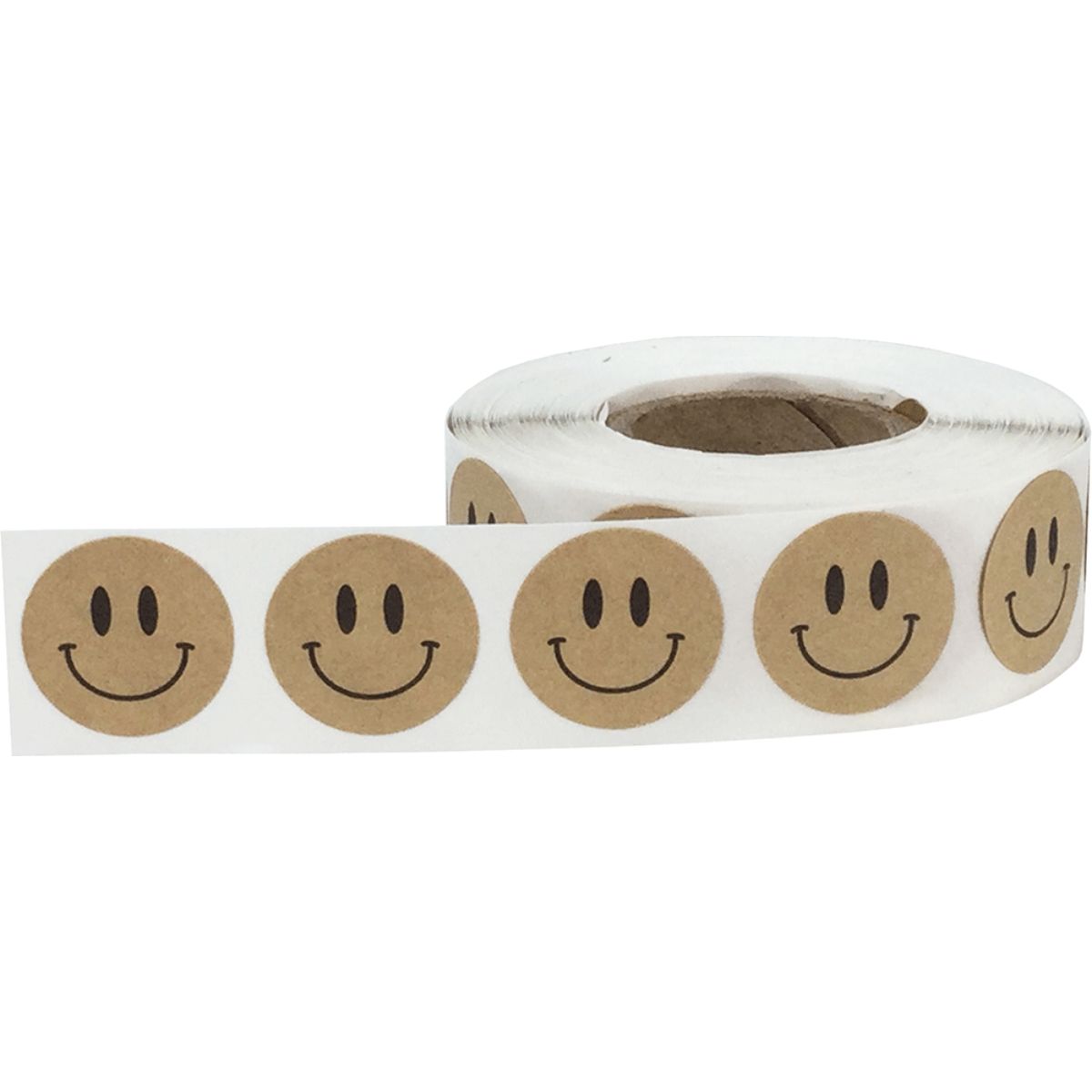 Brown Kraft Smiley Face Stickers 3/4" QTY 500 Brown Kraft Smiley Face Stickers 3/4" QTY 500