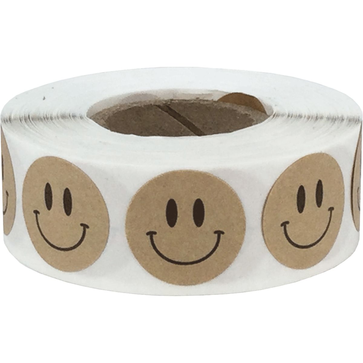 Brown Kraft Smiley Face Stickers 3/4" QTY 500 Brown Kraft Smiley Face Stickers 3/4" QTY 500