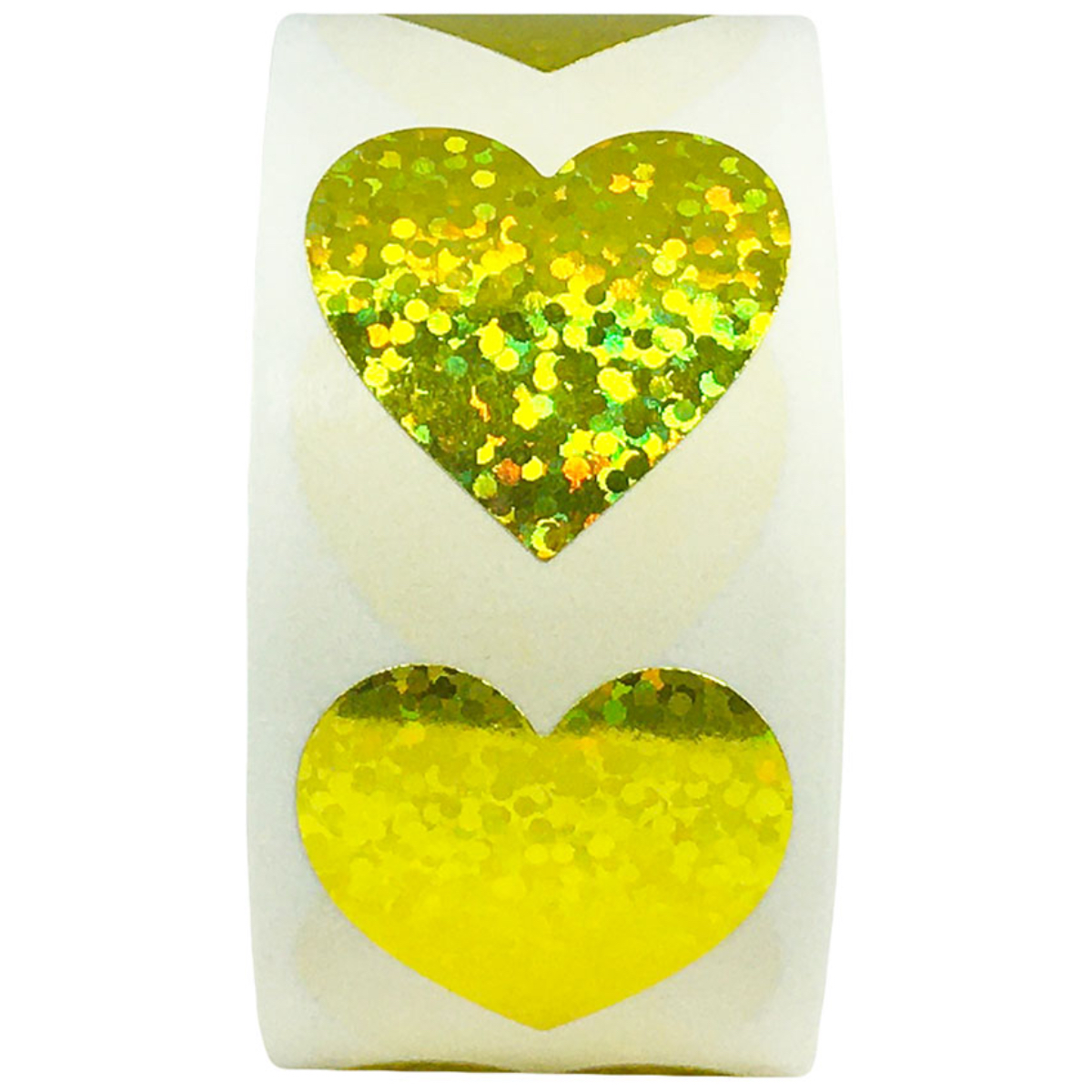 Yellow Sparkle Heart Stickers 3/4 Inch Yellow Sparkle Heart Stickers 3/4 Inch