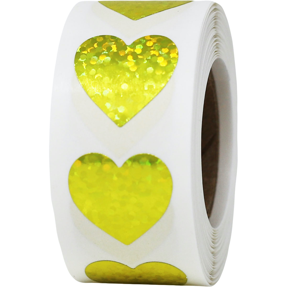 Yellow Sparkle Heart Stickers 3/4 Inch Yellow Sparkle Heart Stickers 3/4 Inch