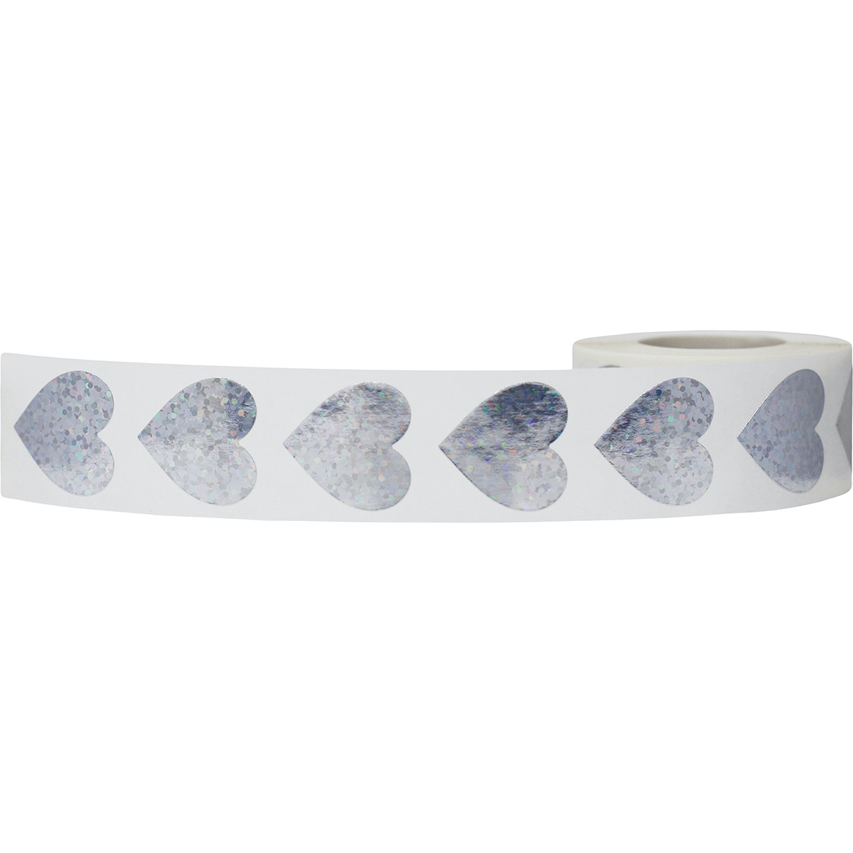 Silver Sparkle Heart Stickers 1" Inch Silver Sparkle Heart Stickers 1" Inch