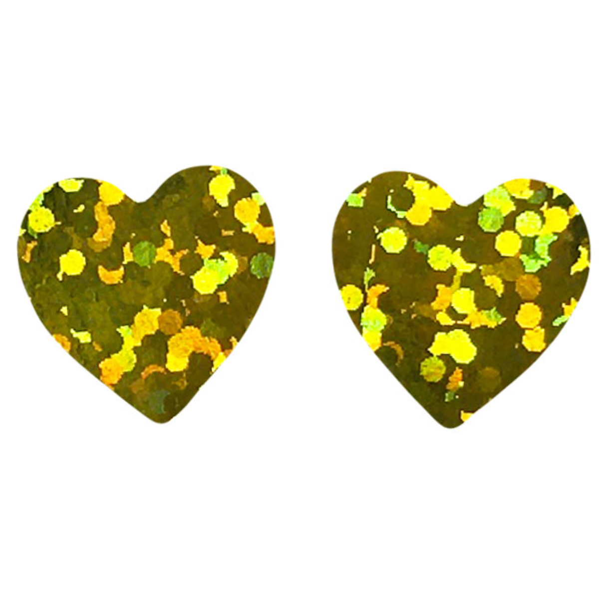Small Gold Sparkle Heart Stickers 1/2" Wide Small Gold Sparkle Heart Stickers 1/2" Wide