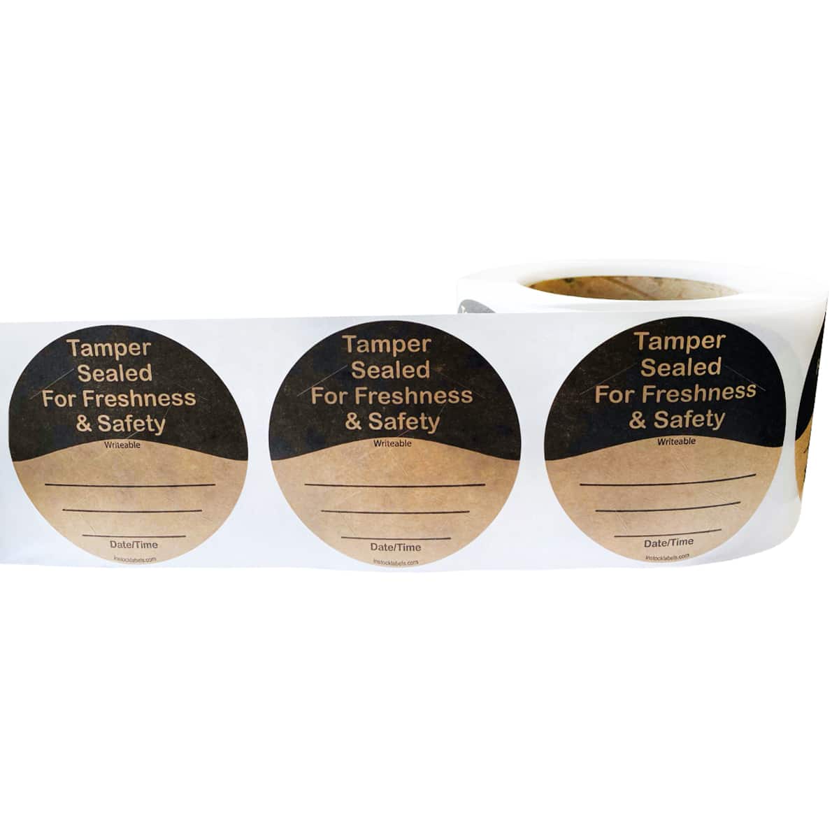Kraft Sealed For Freshness and Safety Labels | 3" Round QTY 500 Kraft Sealed For Freshness and Safety Labels | 3" Round QTY 500